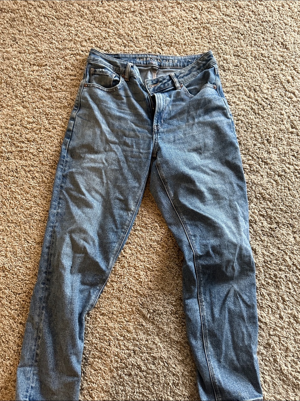 American Eagle Outfitters Women's Cropped Ankle Jeans - Medium Blue